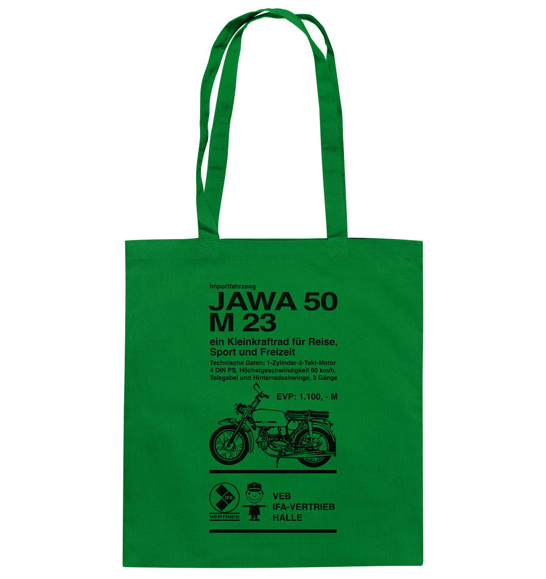 DDR Ostalgie Baumwolltasche • JAWA 50 M23 - ORIGINALPLAKAT