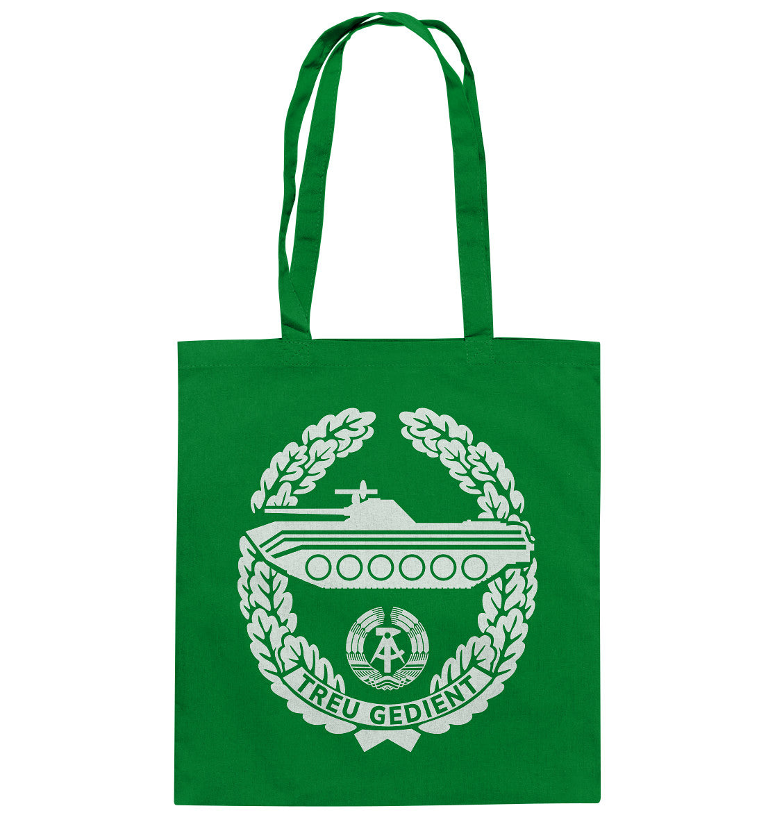 DDR Ostalgie Baumwolltasche • NVA-ORDEN - TREU GEDIENT - MOT. SCHÜTZENTRUPPEN