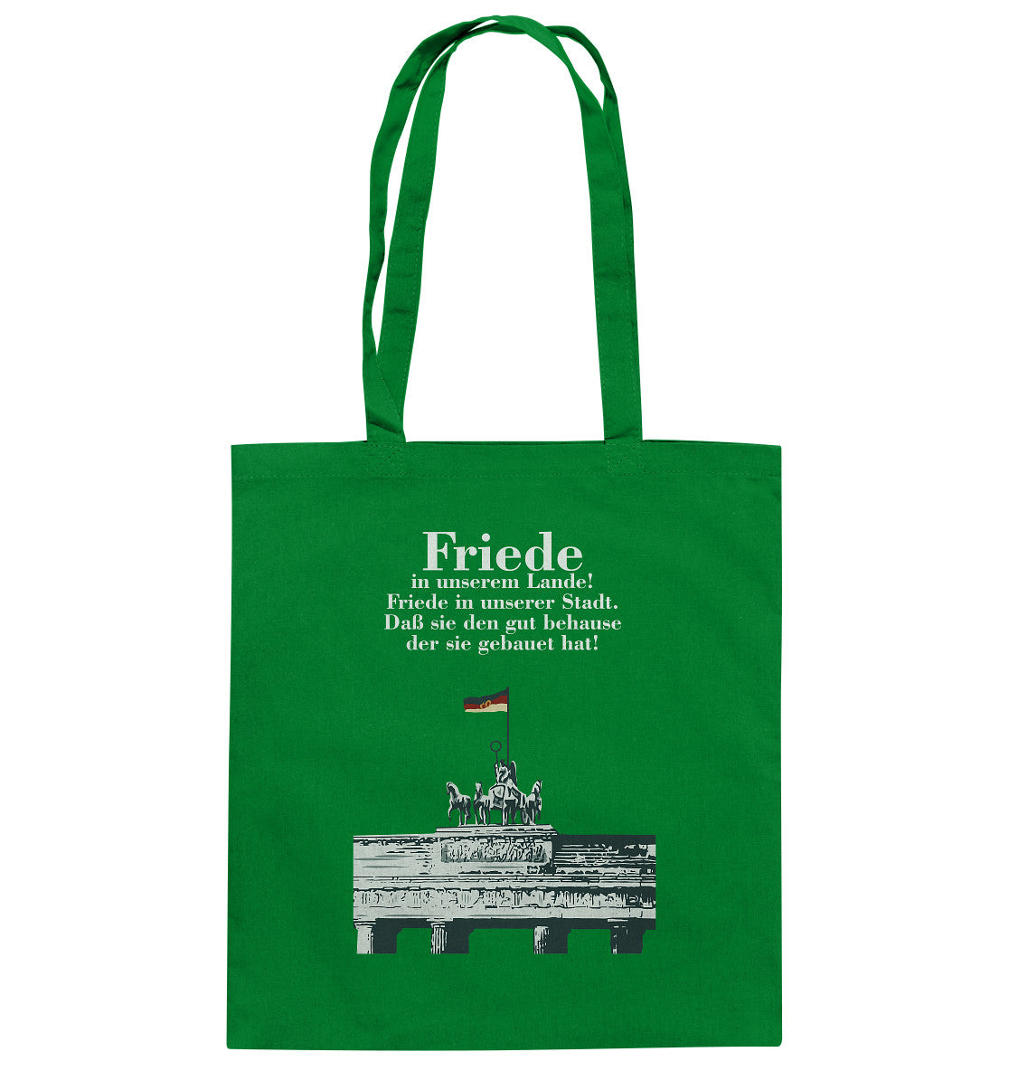 DDR Ostalgie Baumwolltasche • FRIEDE IN UNSEREM LANDE! (DDR-ORIGINAL-PLAKAT)