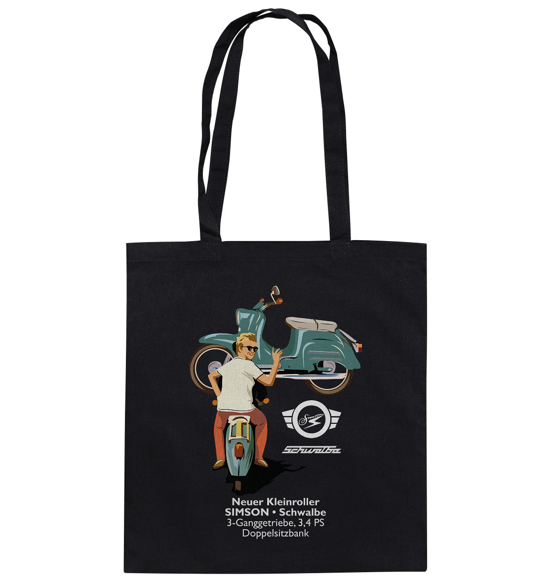 DDR Ostalgie Baumwolltasche • WERKSTATT-WERBUNG SIMSON-ERSATZTEILE