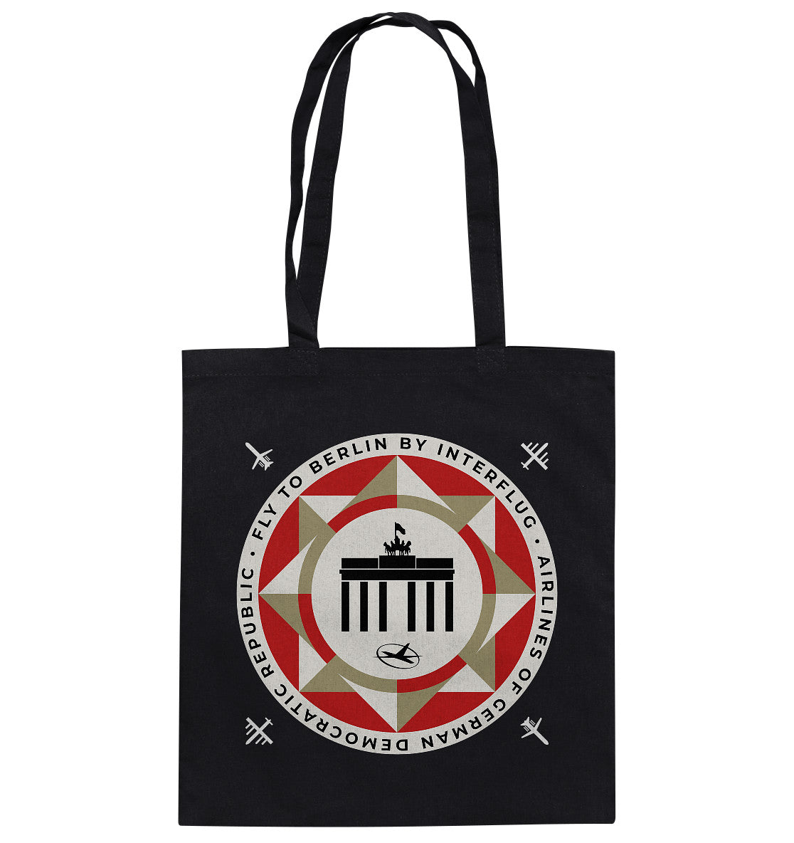 DDR Ostalgie Baumwolltasche • FLY TO BERLIN WITH INTERFLUG - ORIGINALWERBUNG