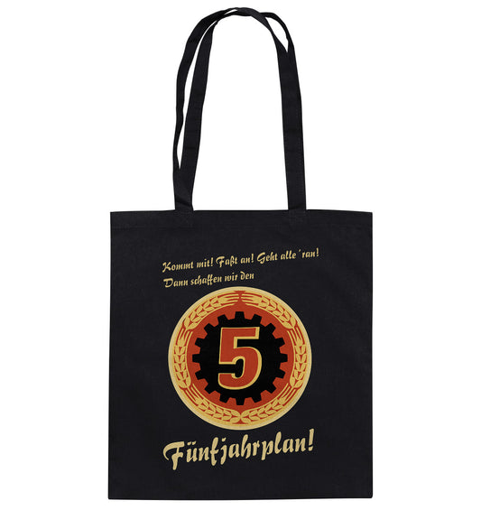 DDR Ostalgie Baumwolltasche • FÜNFJAHRPLAN