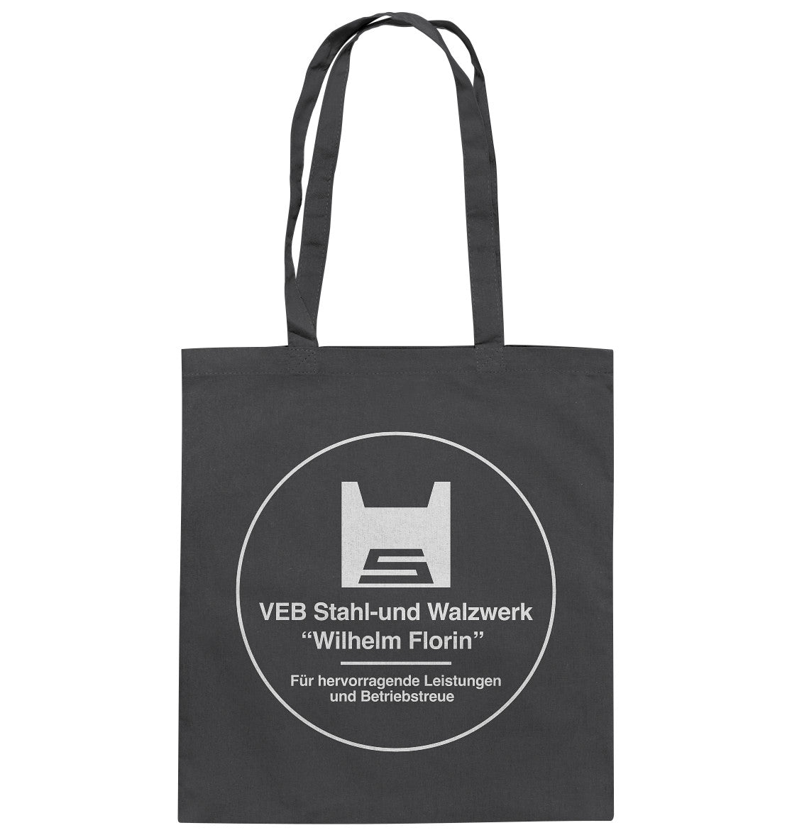 DDR Ostalgie Baumwolltasche • VEB WILHELM FLORIN - FÜR HERVORRAGENDE LEISTUNGEN