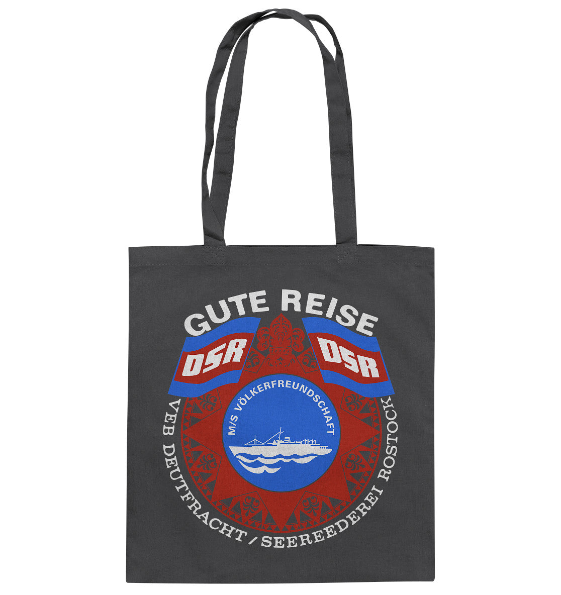 DDR Ostalgie Baumwolltasche • MS VÖLKERFREUNDSCHAFT - dunkel