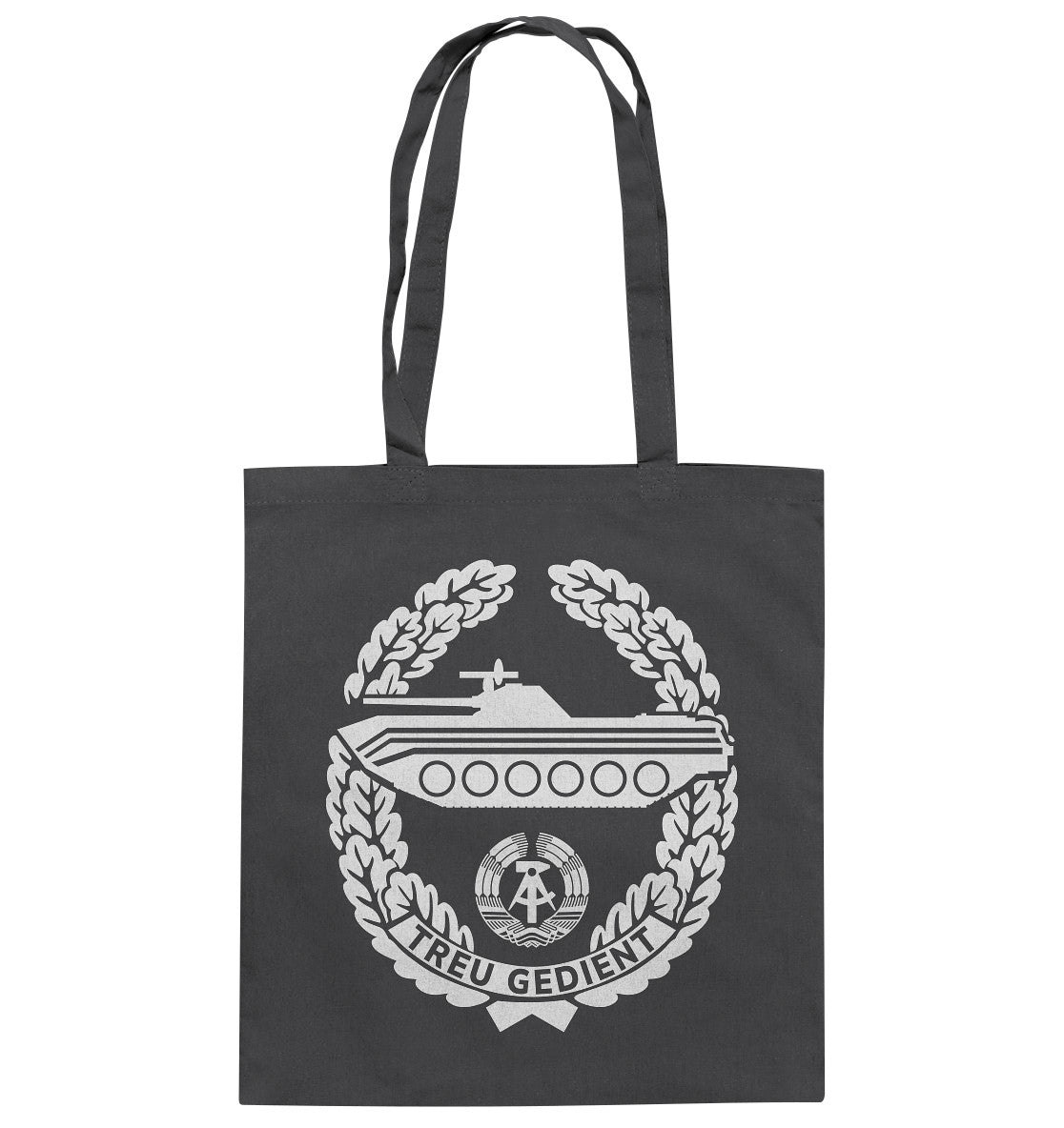 DDR Ostalgie Baumwolltasche • NVA-ORDEN - TREU GEDIENT - MOT. SCHÜTZENTRUPPEN