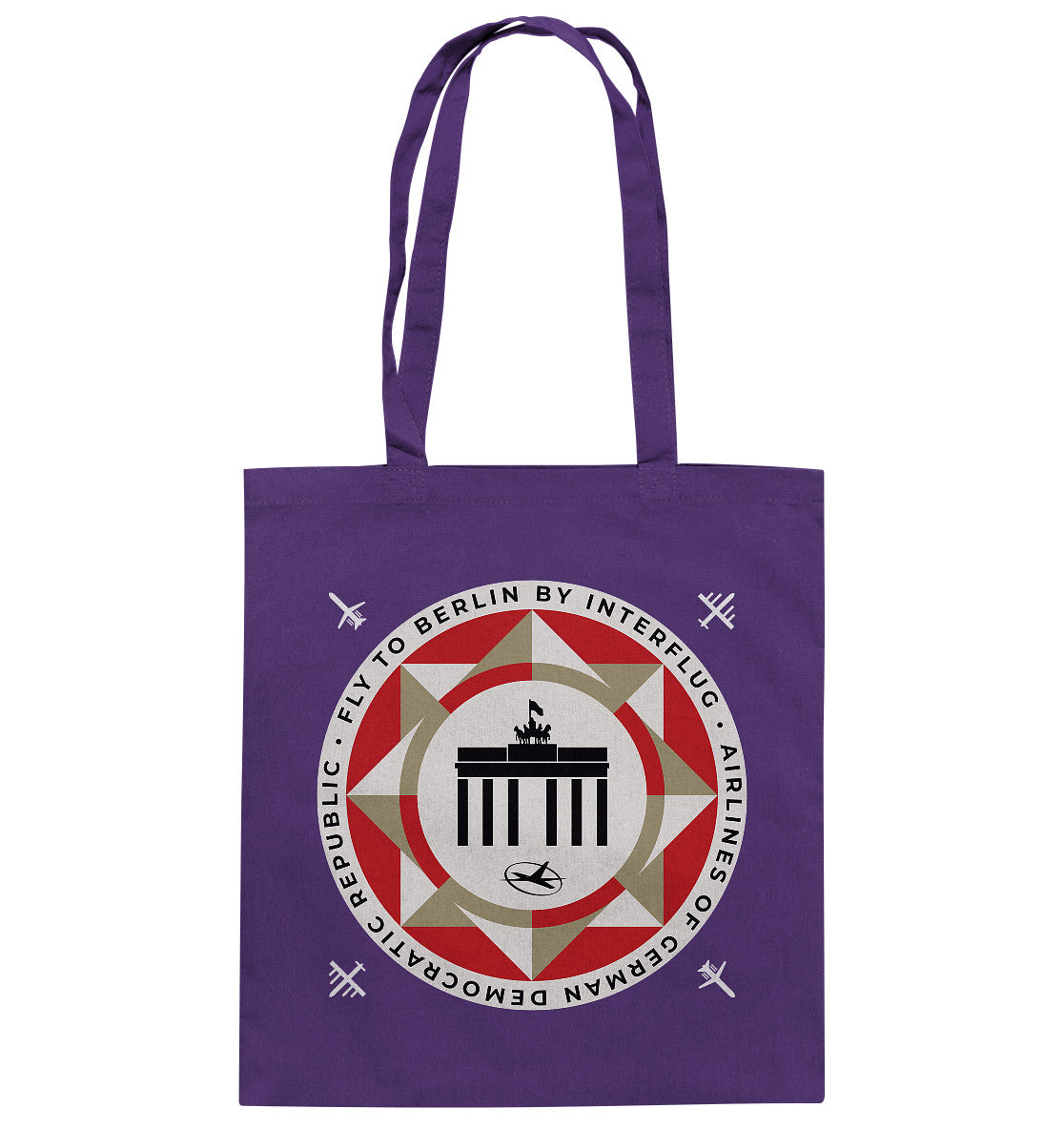 DDR Ostalgie Baumwolltasche • FLY TO BERLIN WITH INTERFLUG - ORIGINALWERBUNG