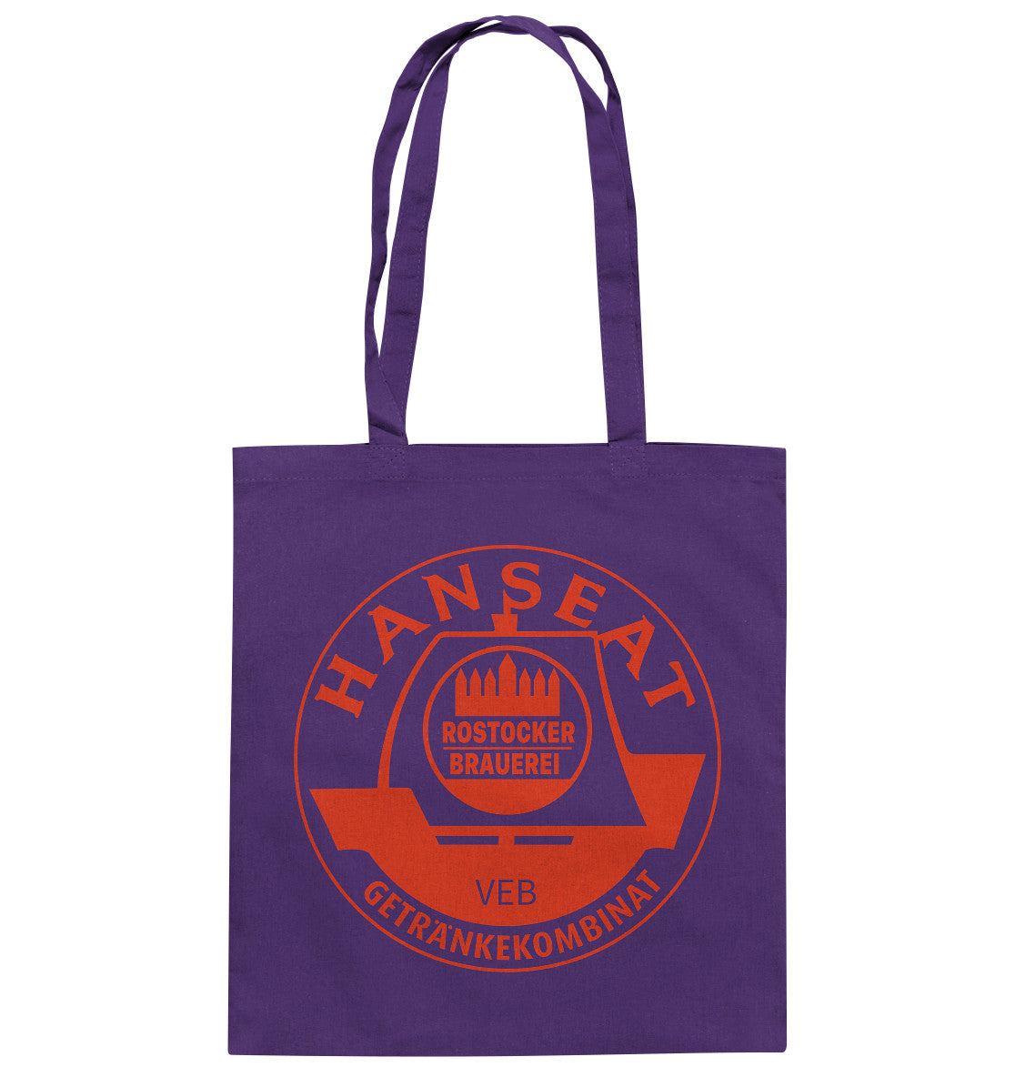 DDR Ostalgie Baumwolltasche • HANSEAT ROSTOCKER BRAUEREI VEB