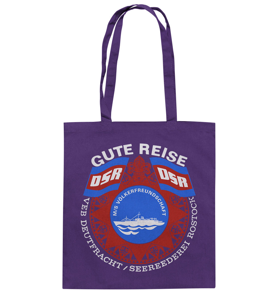 DDR Ostalgie Baumwolltasche • MS VÖLKERFREUNDSCHAFT - dunkel