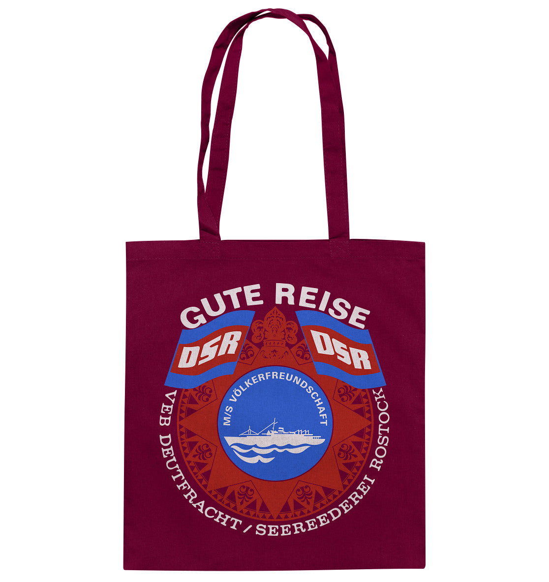 DDR Ostalgie Baumwolltasche • MS VÖLKERFREUNDSCHAFT - dunkel