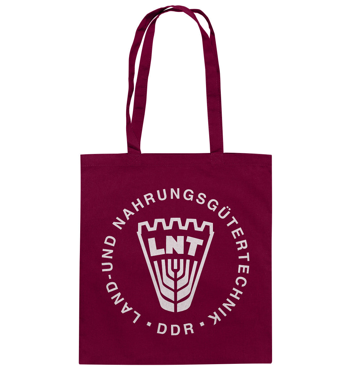 DDR Ostalgie Baumwolltasche • DDR LAND- UND NAHRUNGSGÜTERTECHNIK