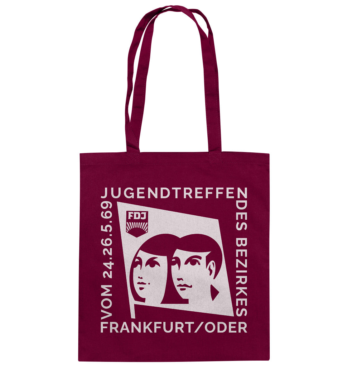 DDR Ostalgie Baumwolltasche • FDJ JUGENDTREFFEN FRANKFURT ODER - 1969