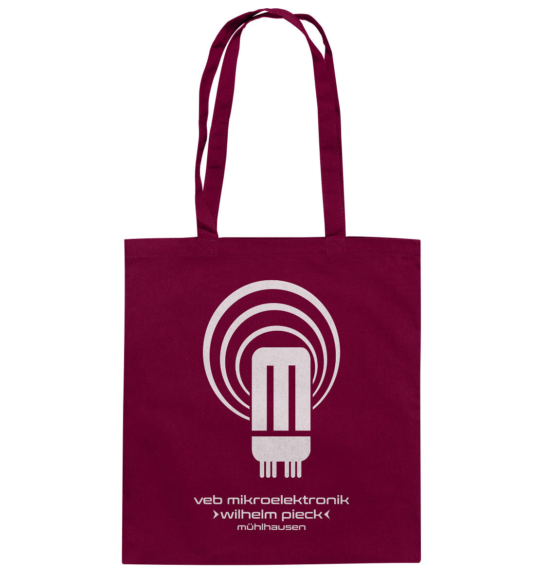 DDR Ostalgie Baumwolltasche • VEB MIKROELEKTRONIK WILHELM PIECK MÜHLHAUSEN