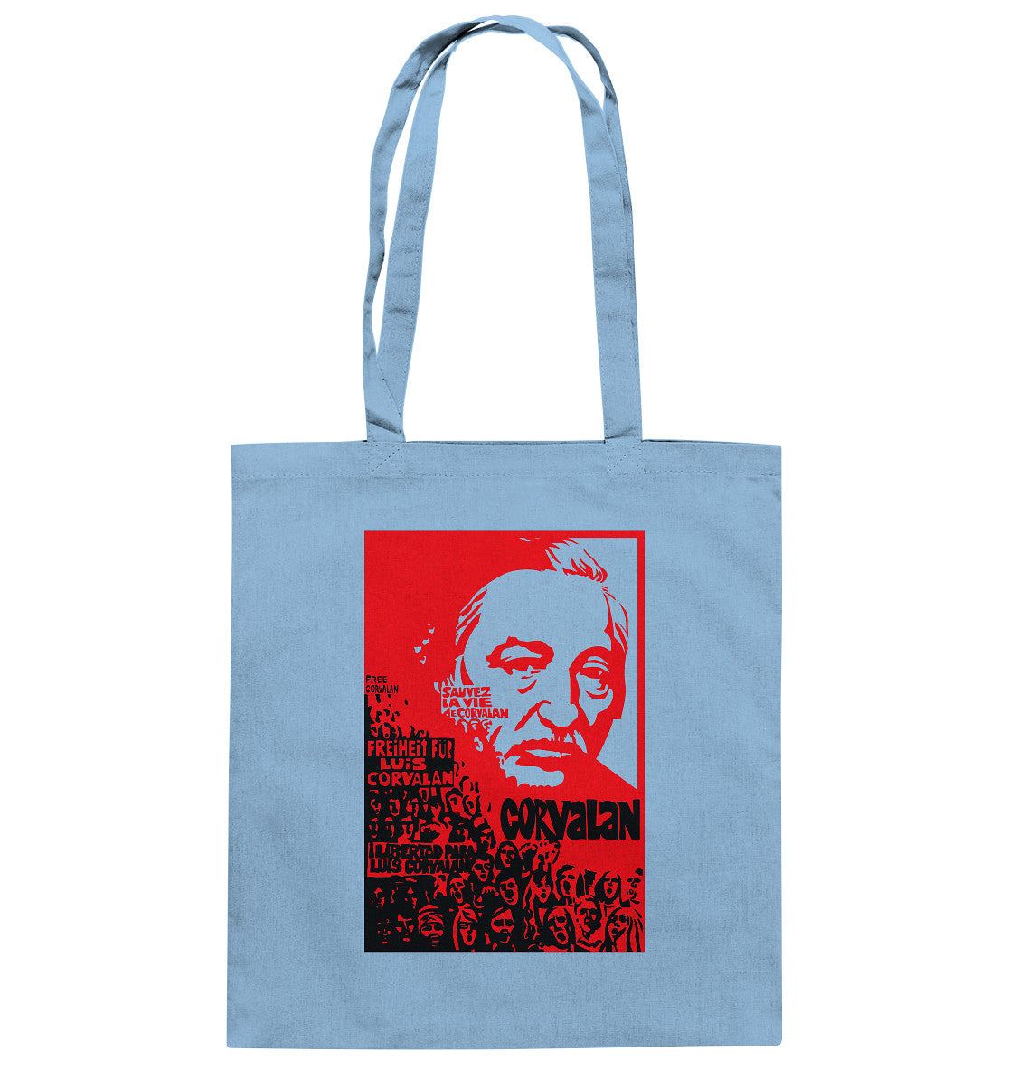 DDR Ostalgie Baumwolltasche • FREIHEIT FÜR LUIS CORVALAN (DDR ORIGINAL-PLAKAT)