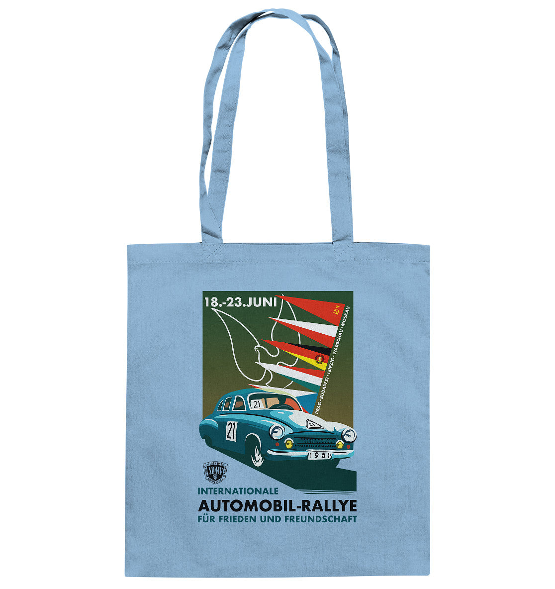 DDR Ostalgie Baumwolltasche • INTERNATIONALE RALLYE WARTBURG 1961 (ORIGINAL-PLAKAT)