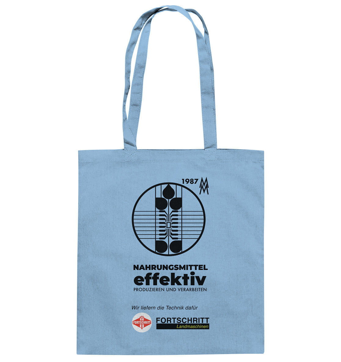 DDR Ostalgie Baumwolltasche • FORTSCHRITT LANDMASCHINEN - MESSE LEIPZIG 1987