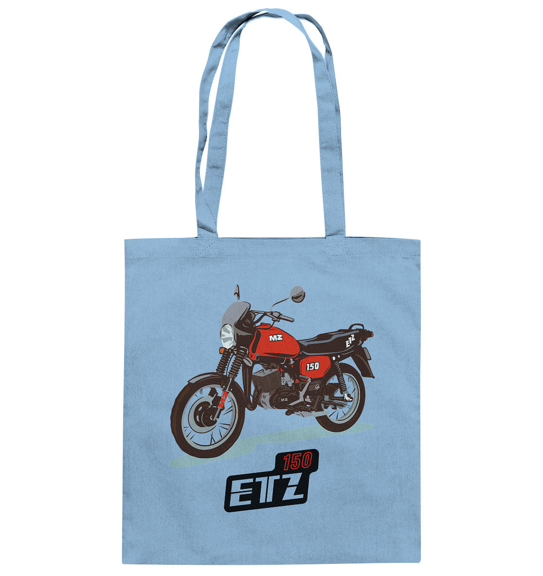 DDR Ostalgie Baumwolltasche • MZ ETZ 150 ROT (ORIGINAL DDR-PLAKAT)