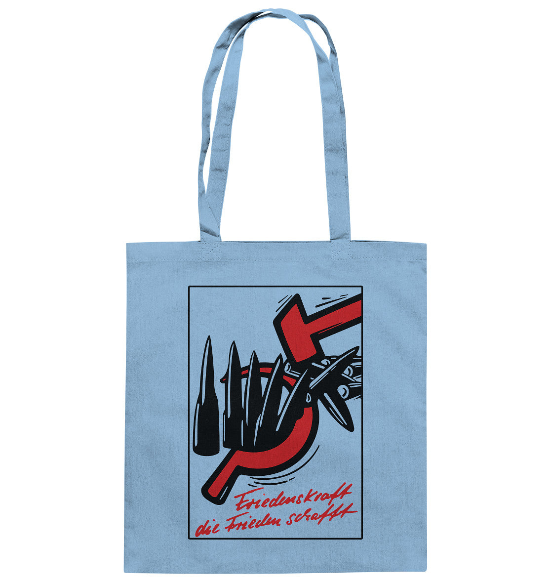 DDR Ostalgie Baumwolltasche •  FRIEDENSKRAFT DIE FRIEDEN SCHAFFT