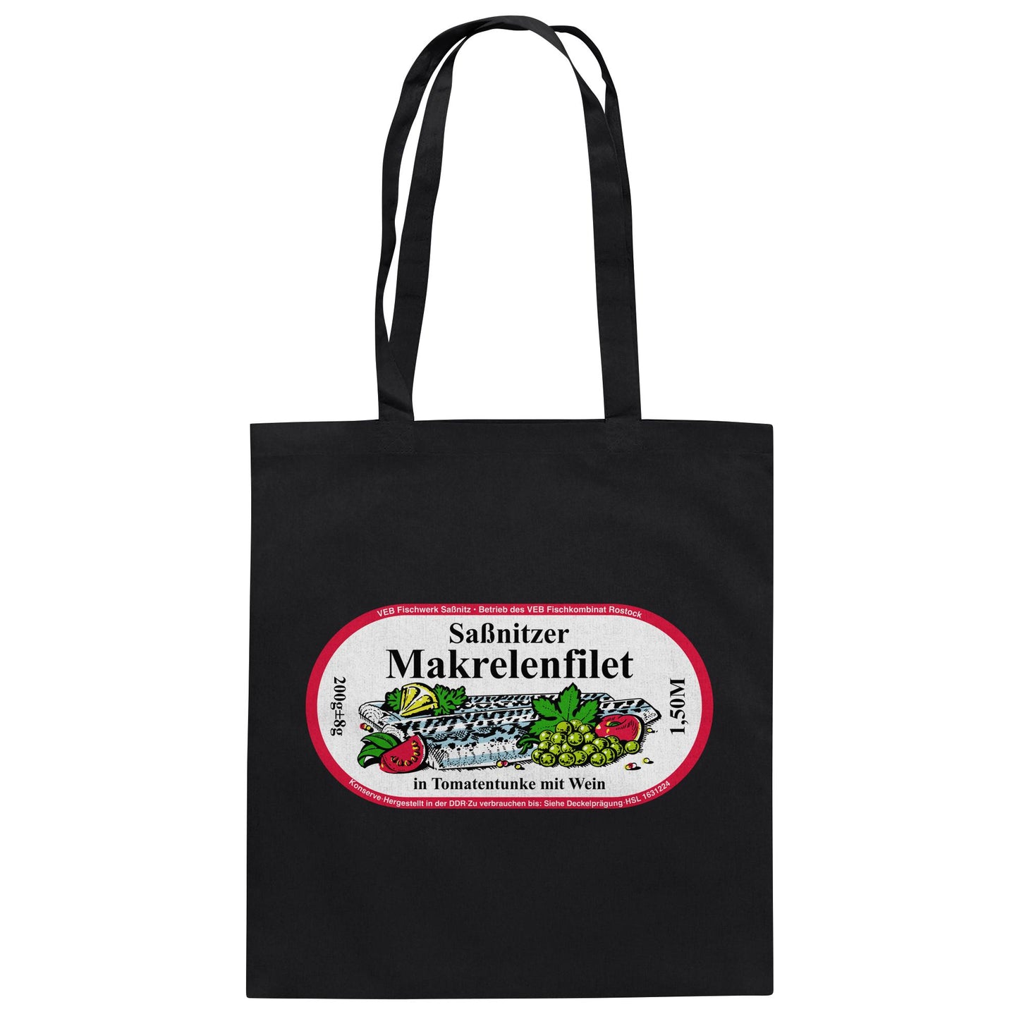 DDR Ostalgie Baumwolltasche • SASSNITZER MAKRELENFILET - VEB FISCHWERK