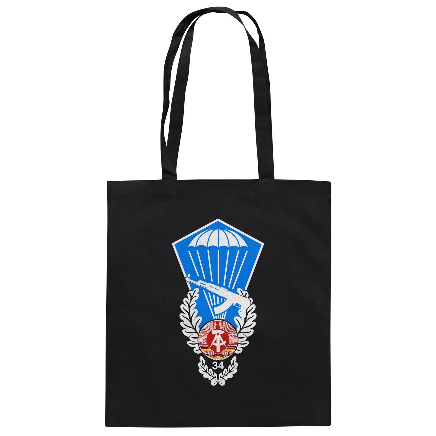 DDR Ostalgie Baumwolltasche • NVA SPRUNGABZEICHEN