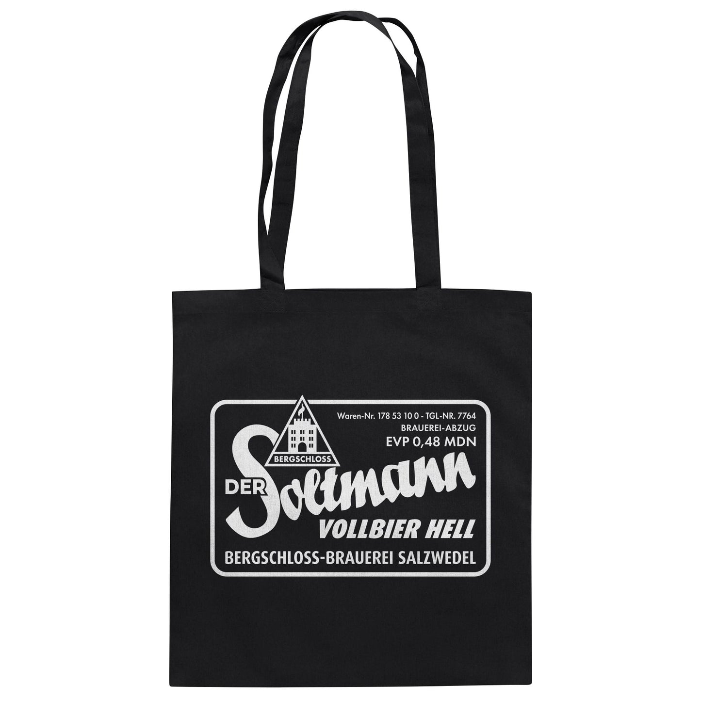 DDR Ostalgie Baumwolltasche • BERGSCHLOSS SALZWEDEL SOLTMANN BIERE