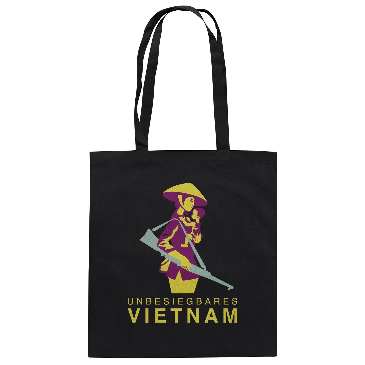 DDR Ostalgie Baumwolltasche • UNBESIEGBARES VIETNAM (DDR-BRIEFMARKE)