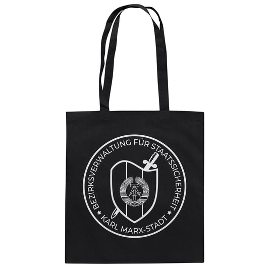 DDR Ostalgie Baumwolltasche • BEZIRKSVERWALTUNG STAATSSICHERHEIT KARL MARX STADT