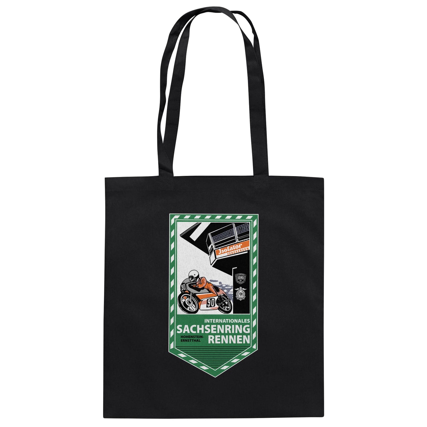 DDR Ostalgie Baumwolltasche • SACHSENRING-RENNEN ZWICKAU 1990 (ORIGINAL-WIMPEL)