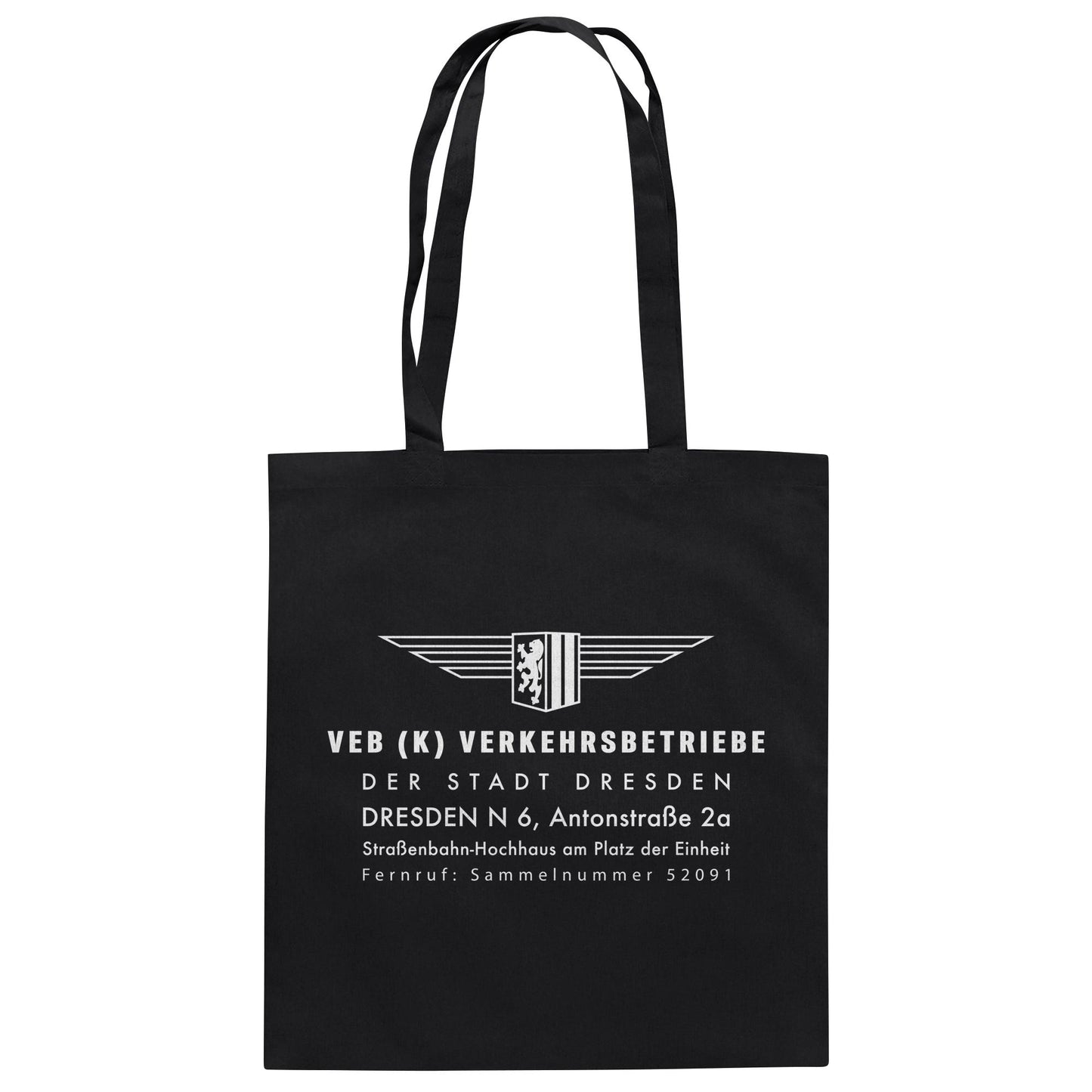 DDR Ostalgie Baumwolltasche • VEB VERKEHRSBETRIEBE DRESDEN