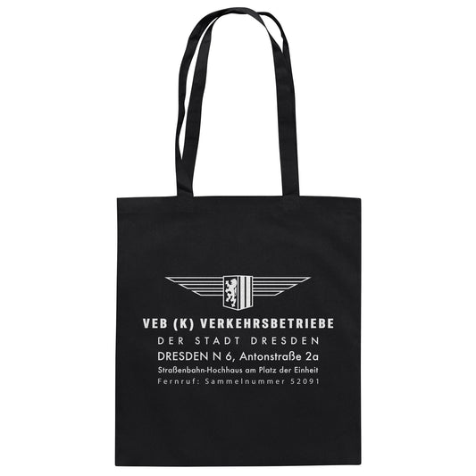 DDR Ostalgie Baumwolltasche • VEB VERKEHRSBETRIEBE DRESDEN