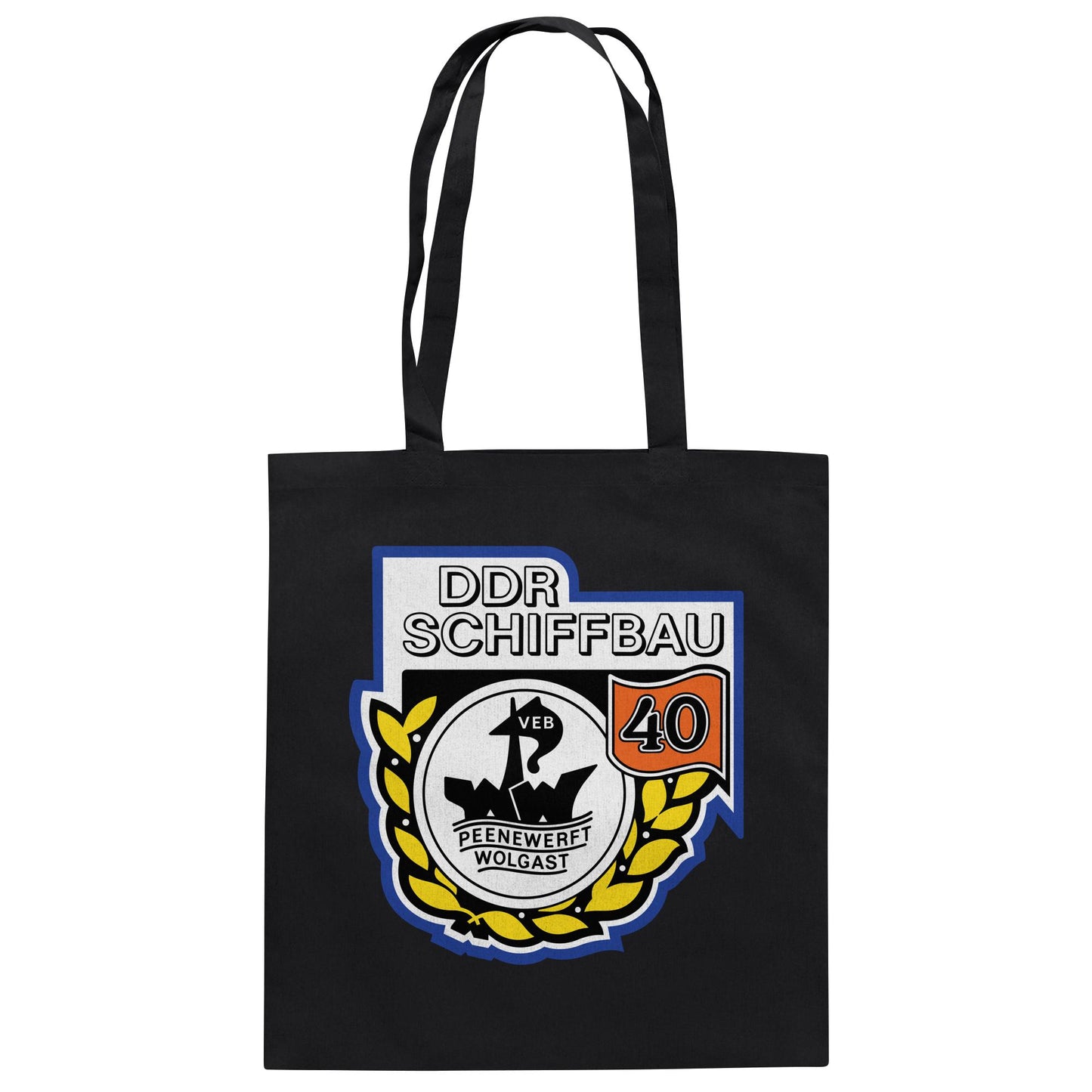 DDR Ostalgie Baumwolltasche • VEB PEENEWERFT WOLGAST, DDR SCHIFFBAU
