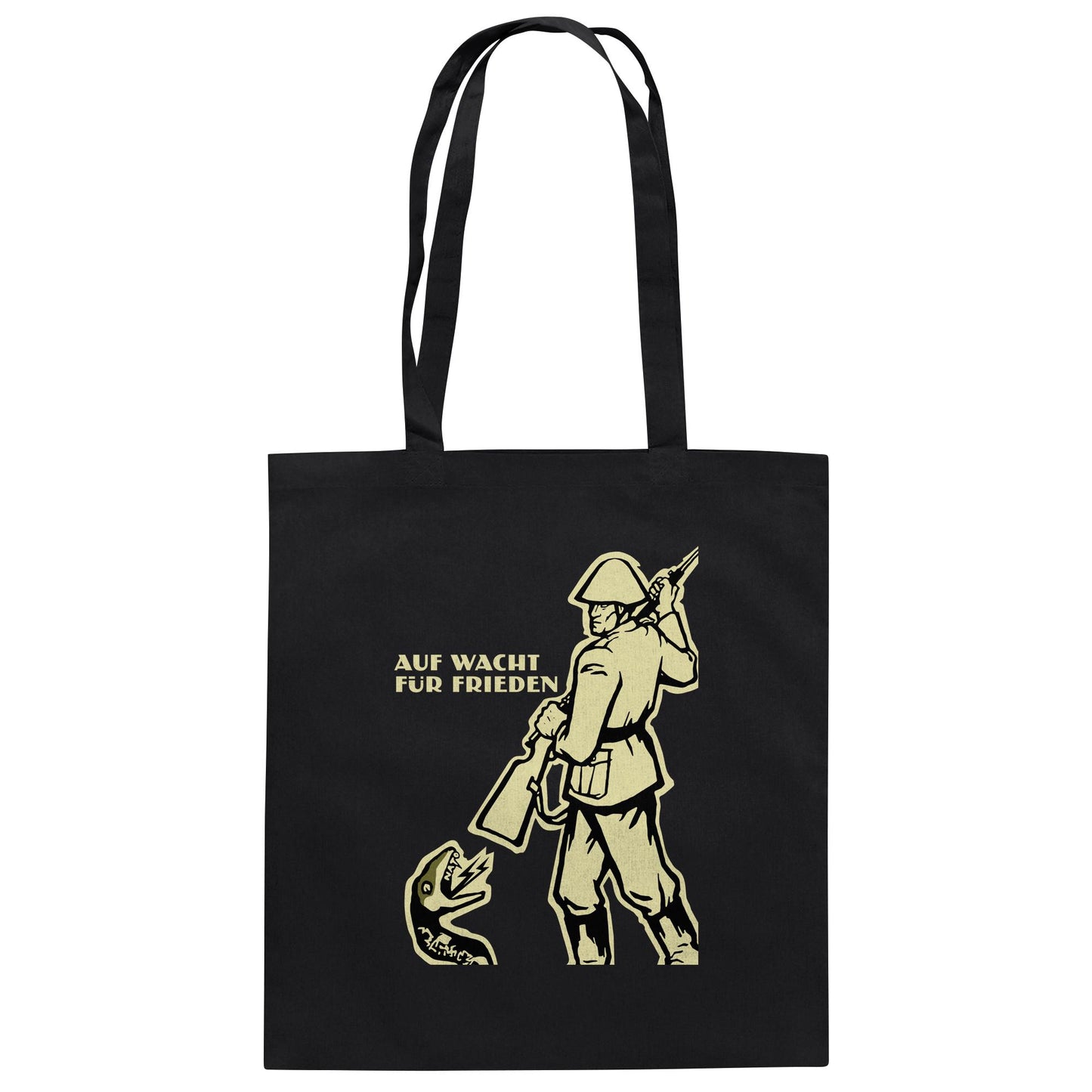DDR Ostalgie Baumwolltasche • NVA - AUF WACHT FÜR FRIEDEN, ANTI-NATO (ORIGINAL PLAKAT)