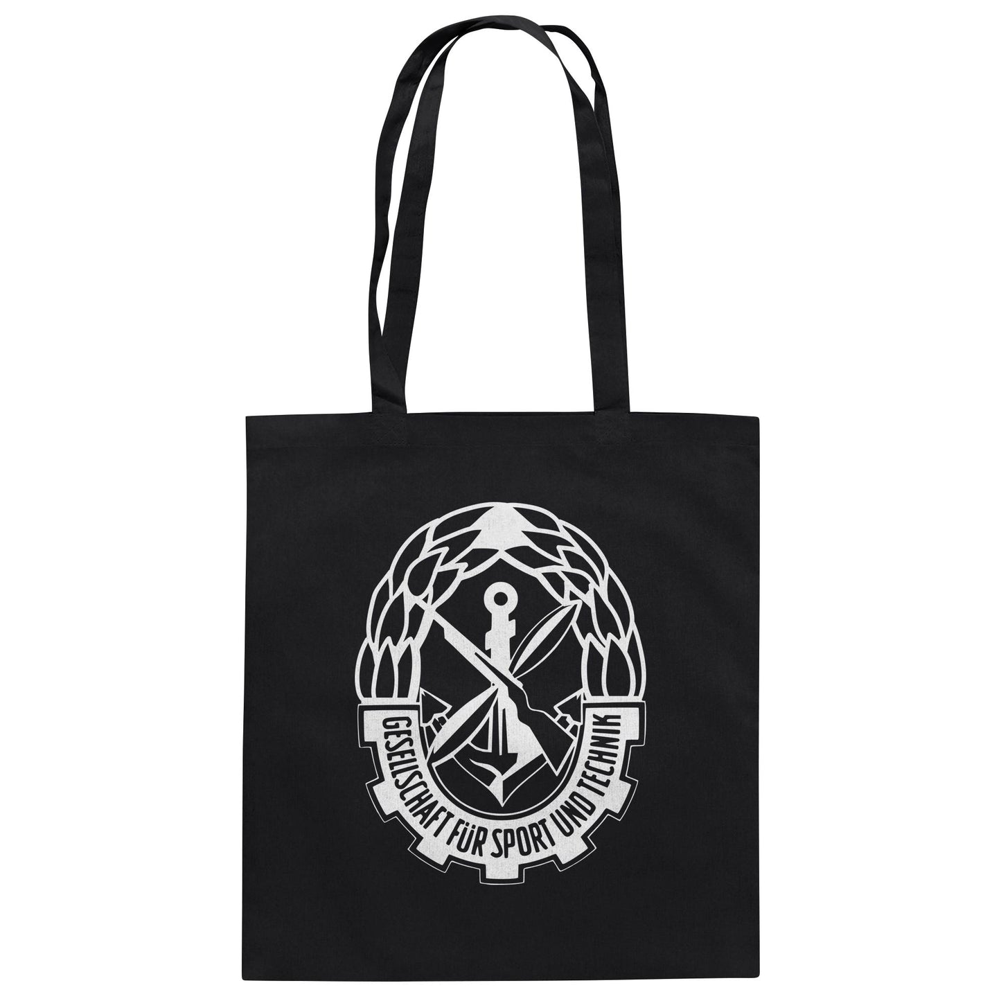 DDR Ostalgie Baumwolltasche • GST - GESELLSCHAFT FÜR SPORT UND TECHNIK (BRUST EMBLEM)
