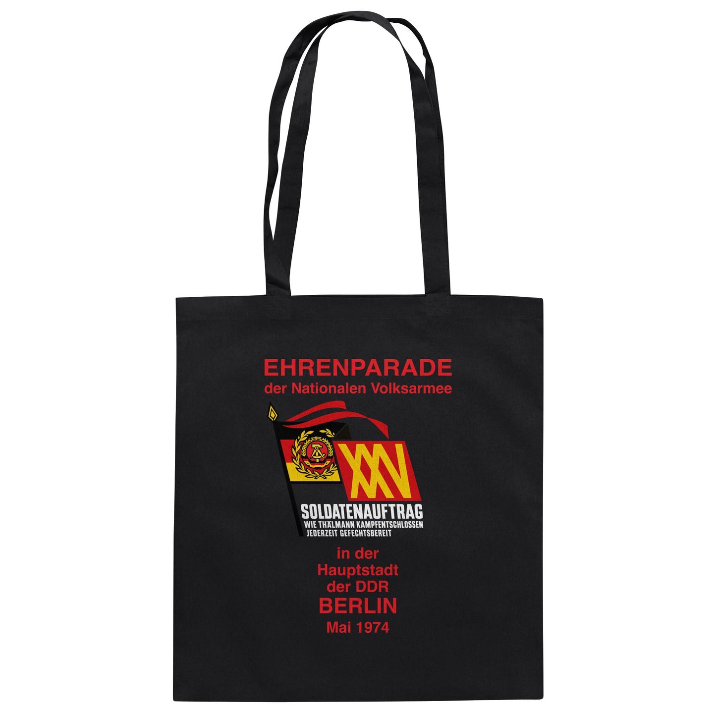 DDR Ostalgie Baumwolltasche • EHRENPARADE DER NVA, 1974 BERLIN (ORIGINALWIMPEL)
