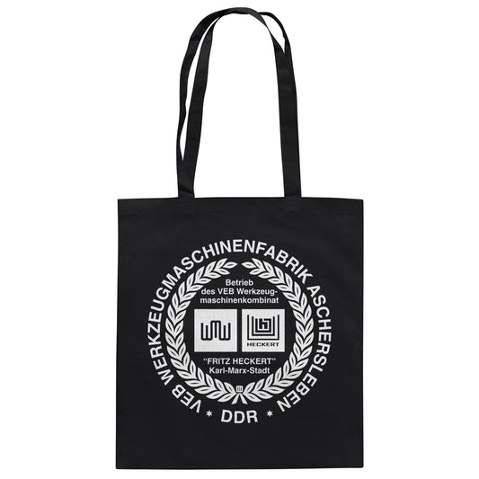 DDR Ostalgie Baumwolltasche • VEB WERKZEUGMASCHINENKOMBINAT FRITZ HECKERT - ASCHERSLEBEN