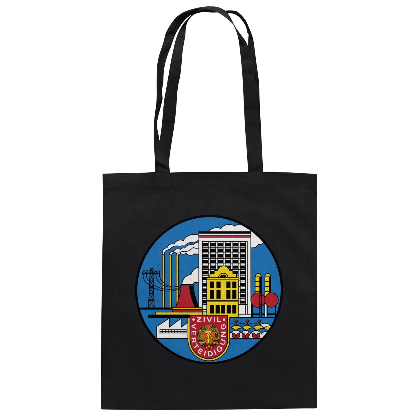 DDR Ostalgie Baumwolltasche • DDR ZIVILVERTEIDIGUNG (ORIGINAL GLAS-DESIGN)