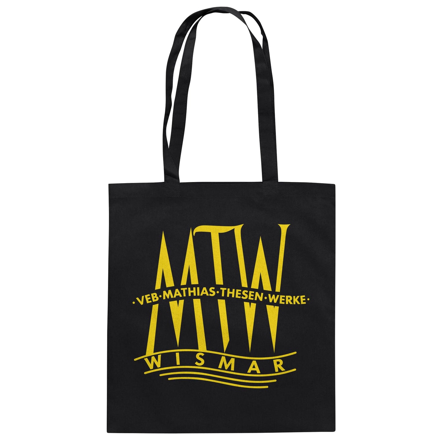 DDR Ostalgie Baumwolltasche • MATHIAS-THESEN-WERKE WISMAR (LOGO 1946)