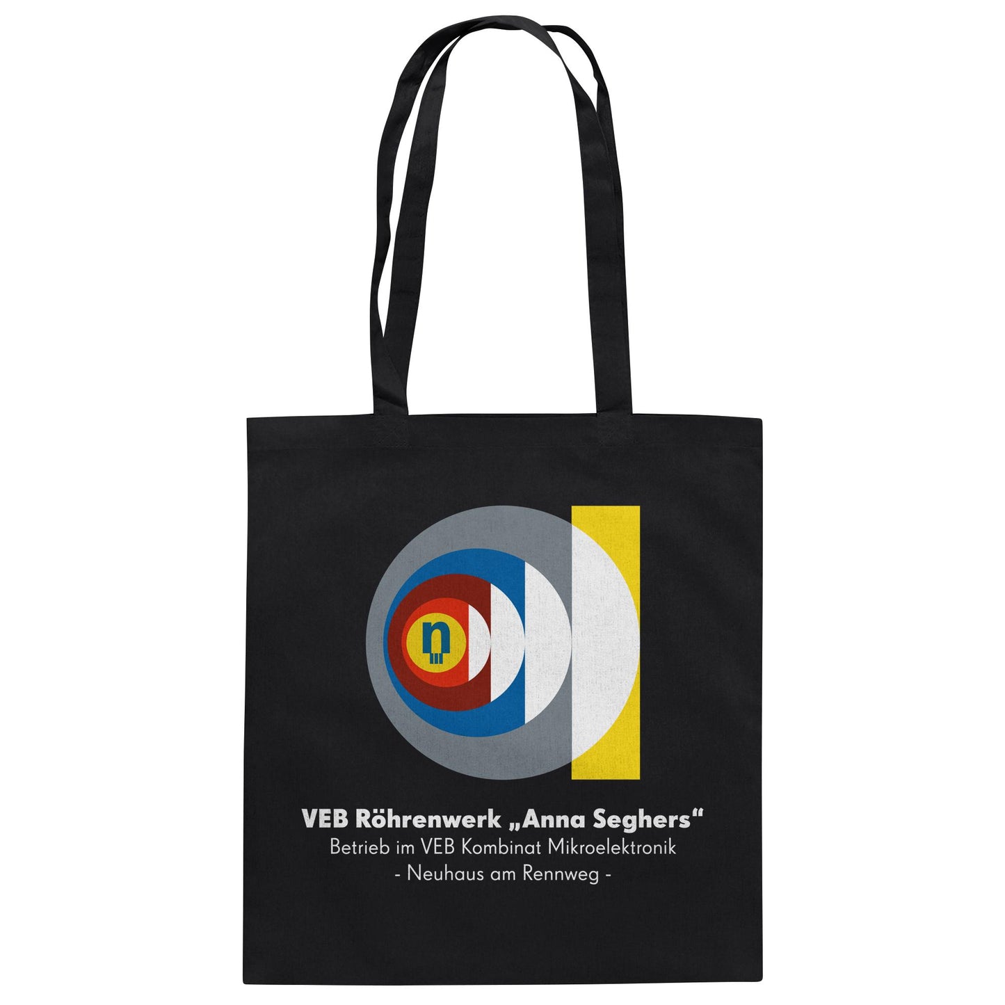 DDR Ostalgie Baumwolltasche • VEB RÖHRENWERK ANNA SEGHERS - NEUHAUS