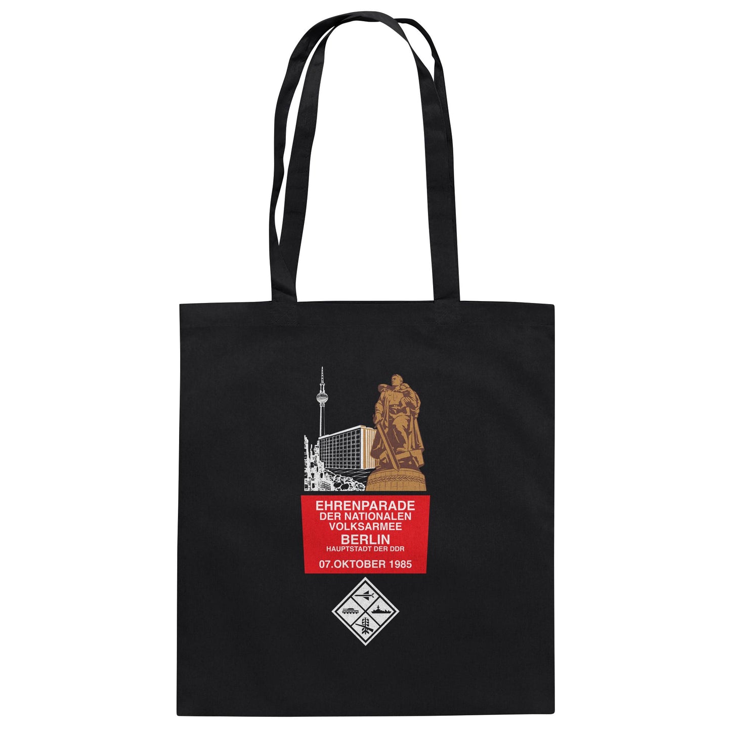 DDR Ostalgie Baumwolltasche • EHRENPARADE DER NVA, 1985 BERLIN (ORIGINALWIMPEL)
