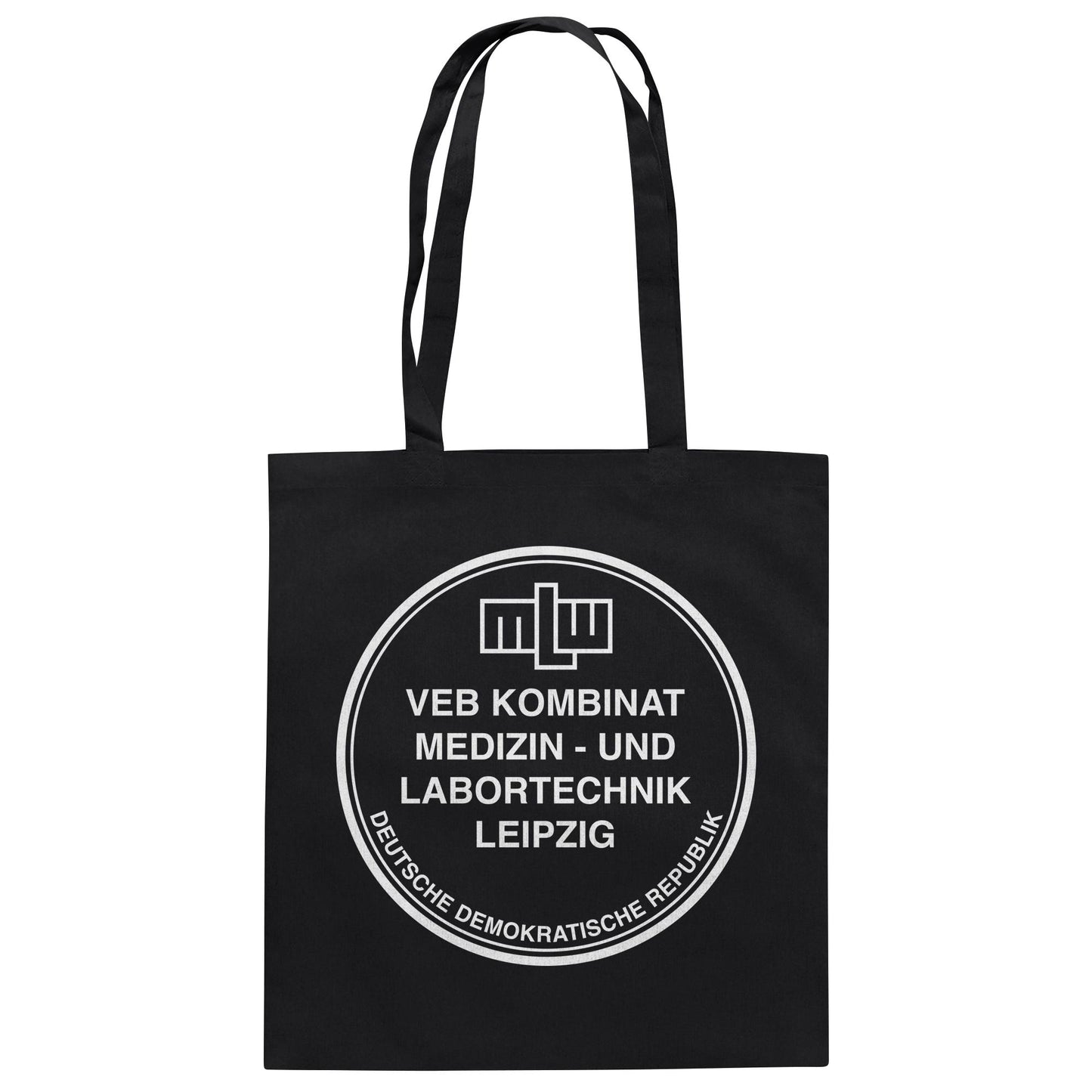 DDR Ostalgie Baumwolltasche • MLW VEB KOMBINAT MEDIZIN- UND LABORTECHNIK LEIPZIG