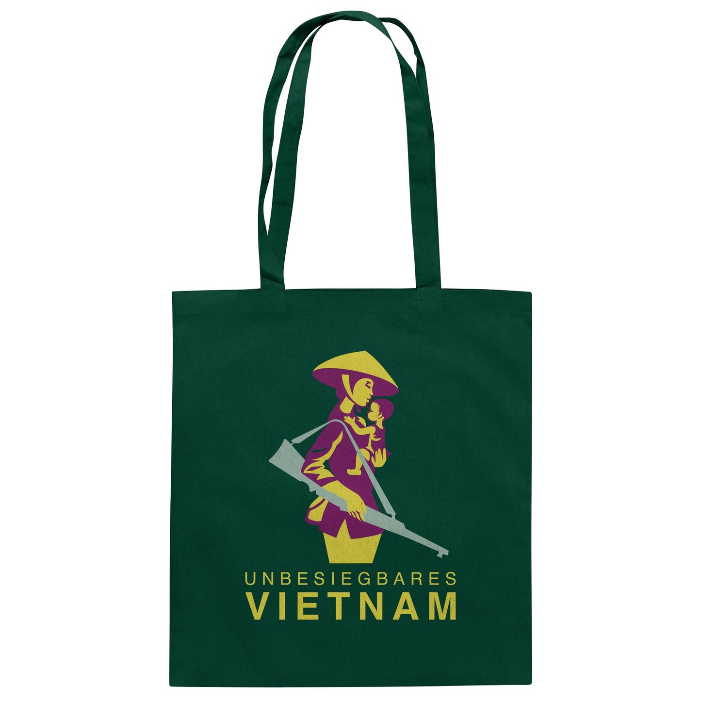 DDR Ostalgie Baumwolltasche • UNBESIEGBARES VIETNAM (DDR-BRIEFMARKE)