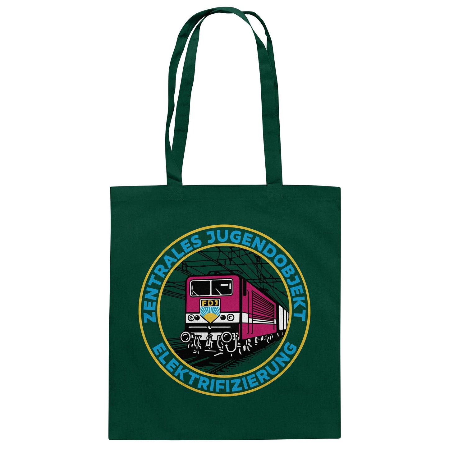 DDR Ostalgie Baumwolltasche • DR - FDJ ZENTRALES JUGENDOBJEKT ELEKTRIFIZIERUNG