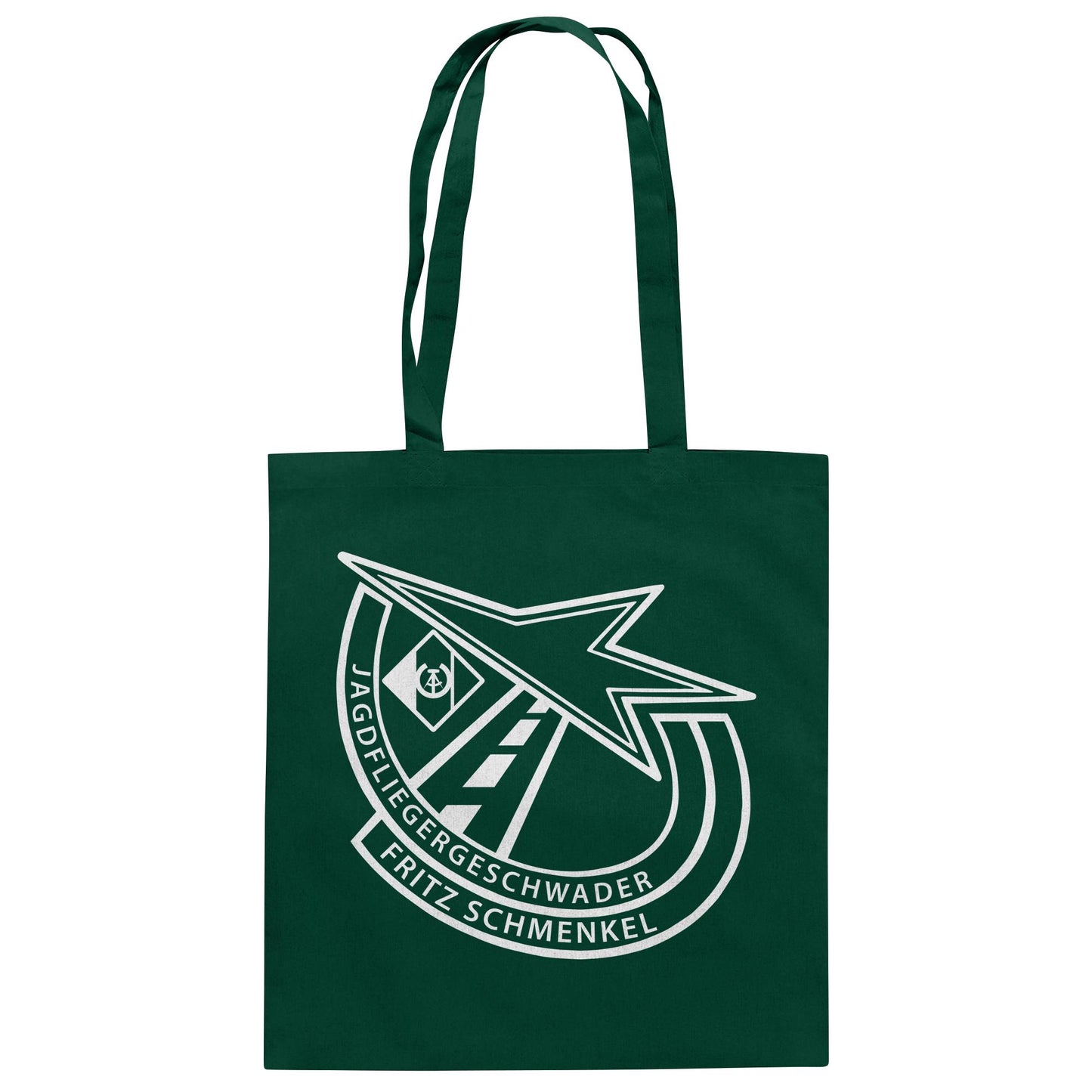 DDR Ostalgie Baumwolltasche • NVA EMBLEM - GESCHWADER FRITZ SCHMENKEL