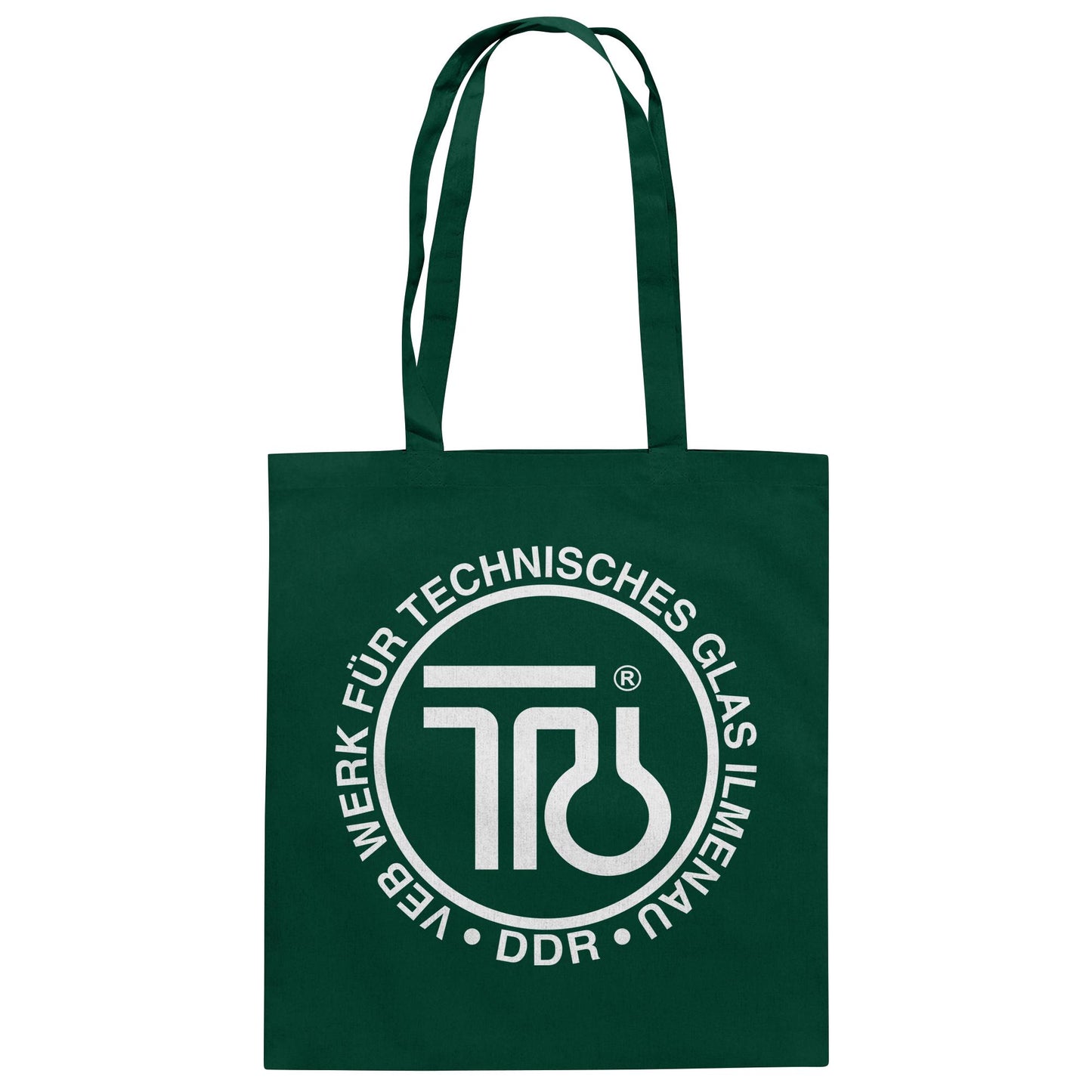 DDR Ostalgie Baumwolltasche • VEB WERK FÜR TECHNISCHES GLAS ILMENAU
