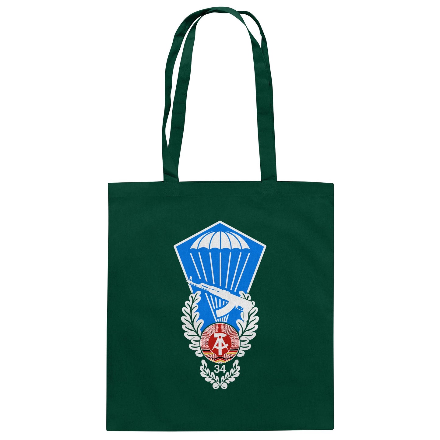 DDR Ostalgie Baumwolltasche • NVA SPRUNGABZEICHEN