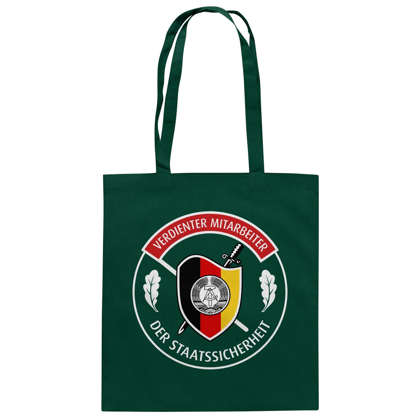 DDR Ostalgie Baumwolltasche • VERDIENTER MITARBEITER DER STAATSSICHERHEIT (ORIGINAL ORDEN)
