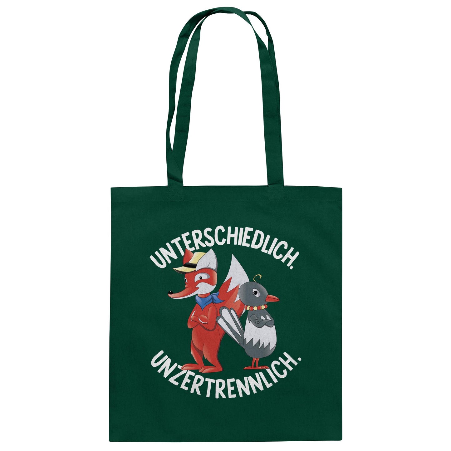 DDR Ostalgie Baumwolltasche • UNSER SANDMÄNNCHEN - HERR FUCHS & FRAU ELSTER, UNZERTRENNLICH