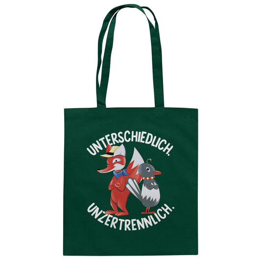 DDR Ostalgie Baumwolltasche • UNSER SANDMÄNNCHEN - HERR FUCHS & FRAU ELSTER, UNZERTRENNLICH