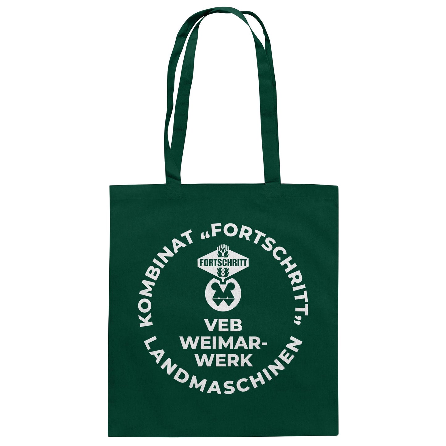 DDR Ostalgie Baumwolltasche • VEB KOMBINAT FORTSCHRITT WEIMAR LANDMASCHINEN