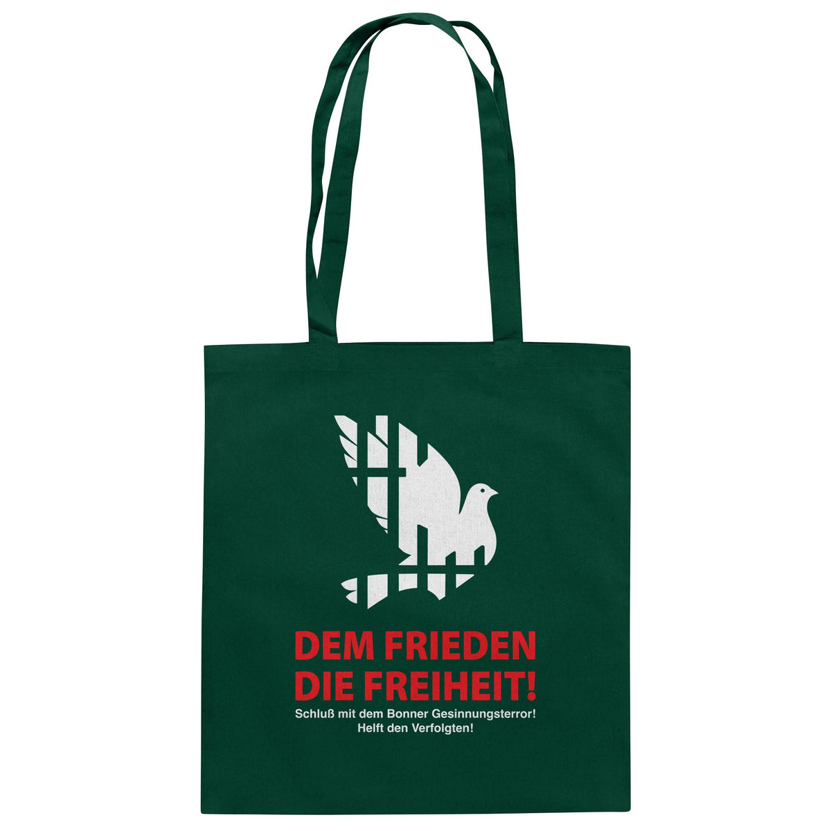 DDR Ostalgie Baumwolltasche • DEM FRIEDEN DIE FREIHEIT! (ORIGINAL-PLAKAT)