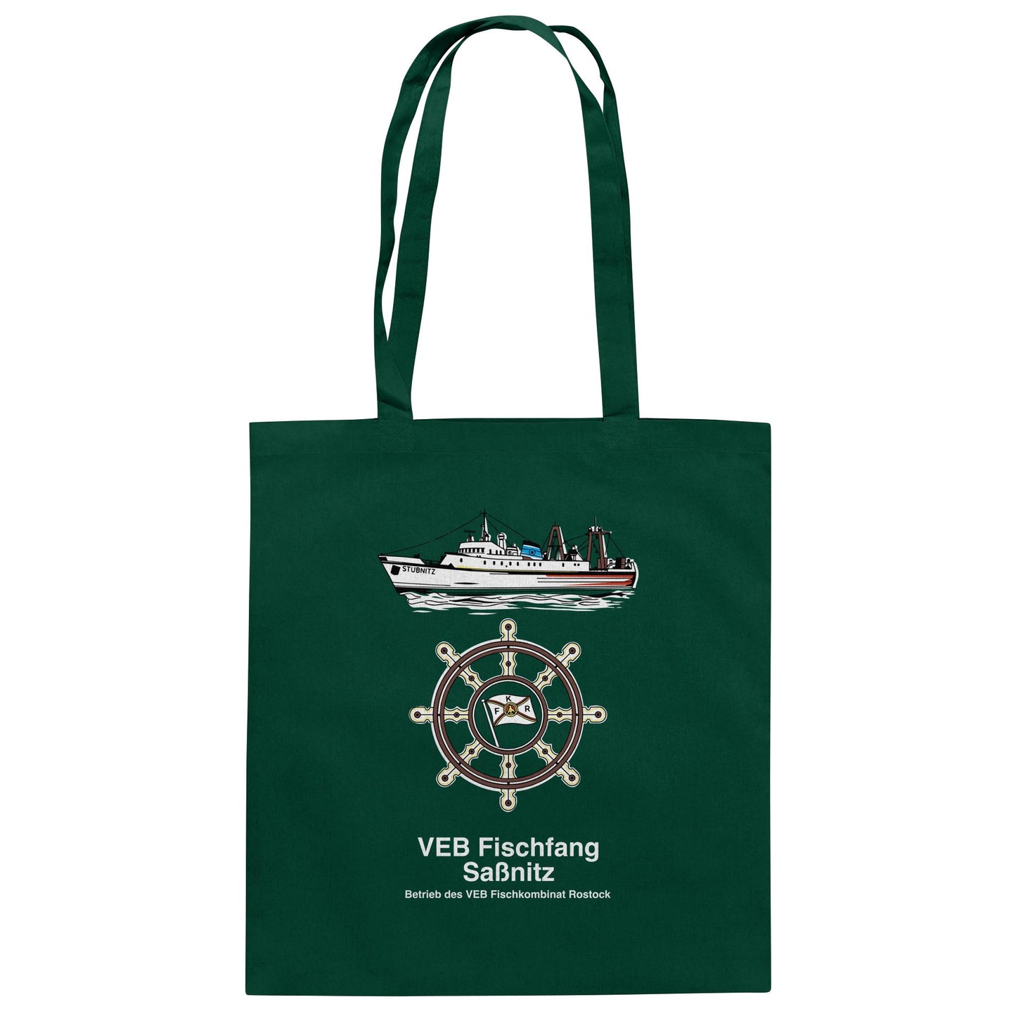 DDR Ostalgie Baumwolltasche • VEB FISCHFANG SASSNITZ